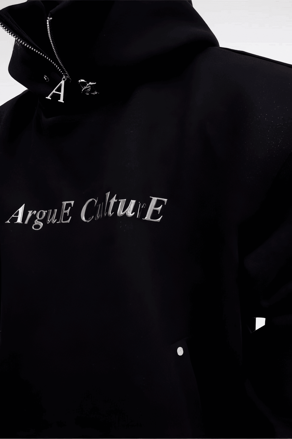 American Style Heavy Hooded Sweatshirt – High Collar, Shoulder Pads